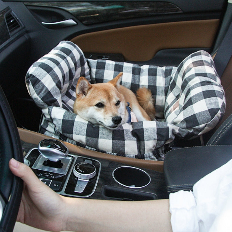 Hondenmand voor in de Auto – Veilig & Comfortabel – Met Handvaten, Opbergruimte & Wasbare Hoes – M & L Maat