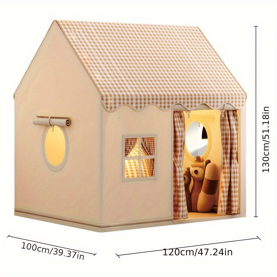 Kinderspeelhuis Binnen & Buiten – Ruim en Lichtgewicht – 130x120x100 cm – Tent Speelhuisje van Polyester & PVC