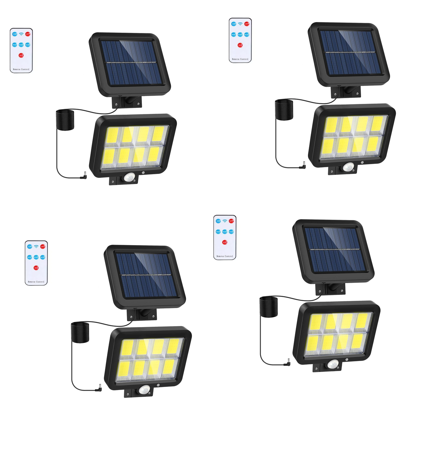 Zonnepaneel Buitenlamp met Bewegingssensor – 78 LED – IP65 Waterdicht – 4 Lichtstanden – Wandmontage