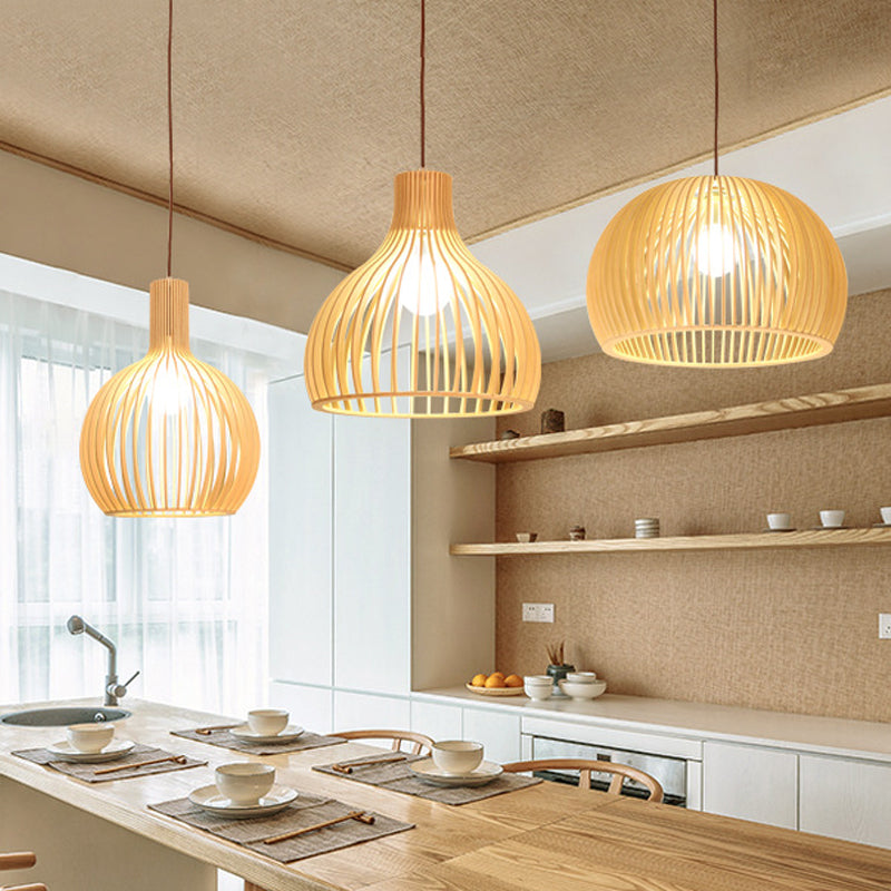 Aziatische Bamboe Hanglamp Beige Klein/Groot Hangend