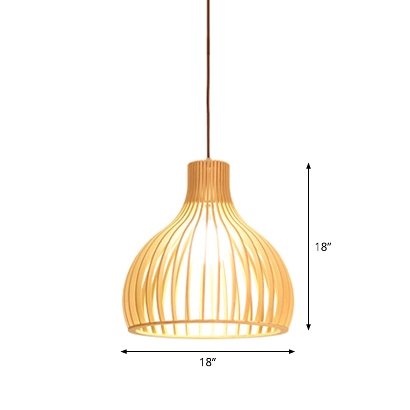 Aziatische Bamboe Hanglamp Beige Klein/Groot Hangend