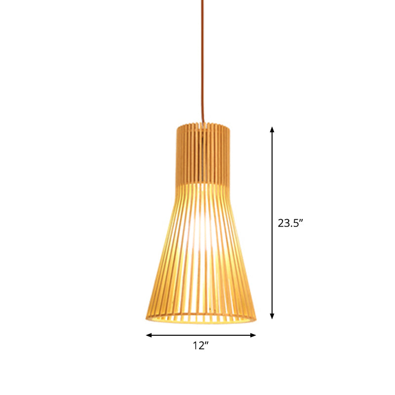 Aziatische Bamboe Hanglamp Beige Klein/Groot Hangend