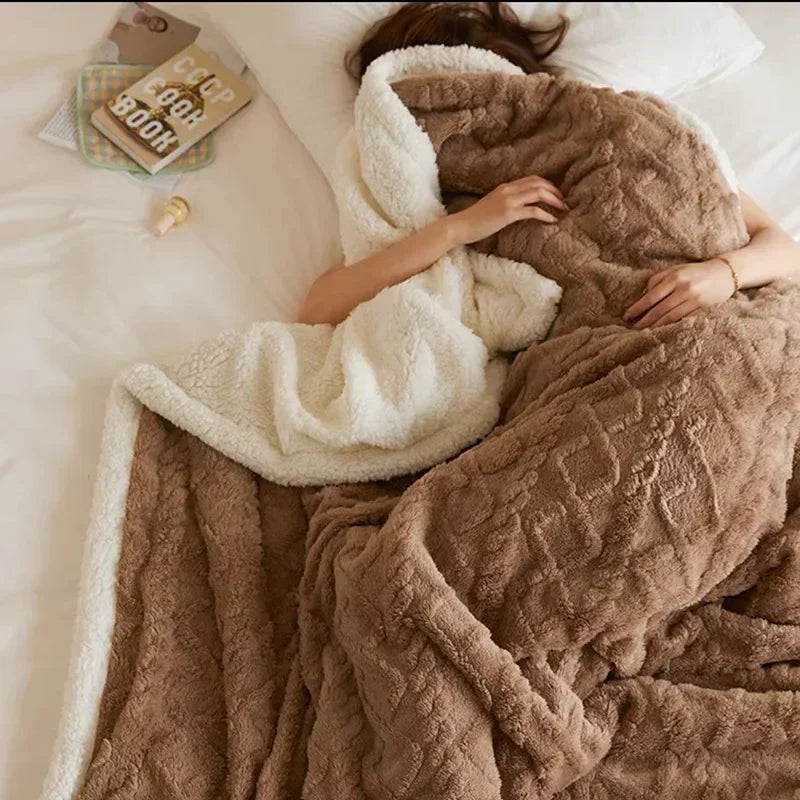 Luxe Winterdeken van Lamswol & Fleece – Extra Dik & Warm – Ademend & Zacht – Voor Slaapkamer & Woonkamer
