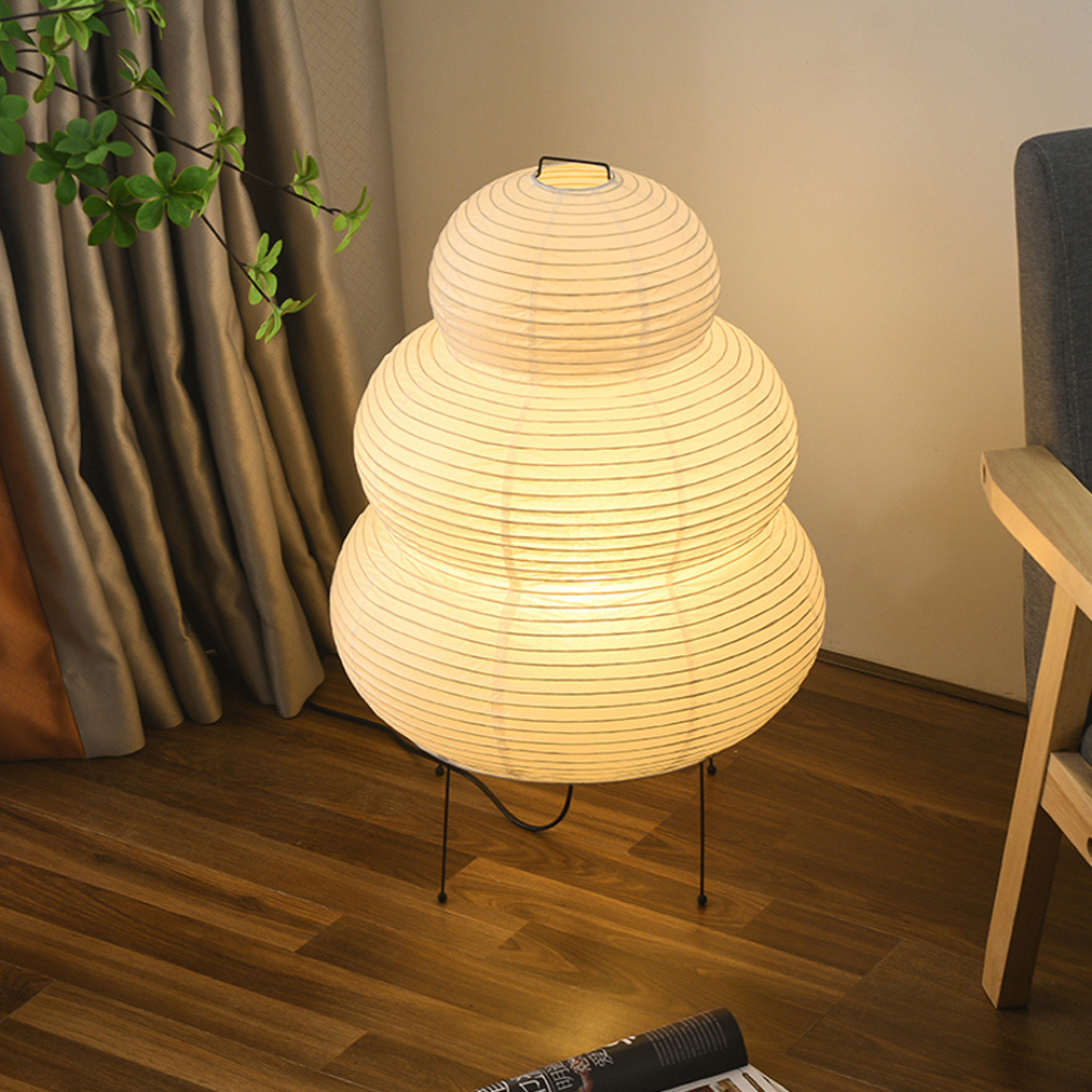 ZenGlow Japandi Rijstpapier Vloerlamp – Minimalistische Wabi-Sabi Sfeerverlichting
