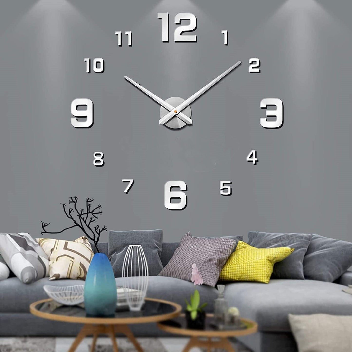 Moderne Gepersonaliseerde Wandklok – DIY Kunstklok met Aanpasbaar Ontwerp – Decoratieve Klok voor Woonkamer of Kantoor