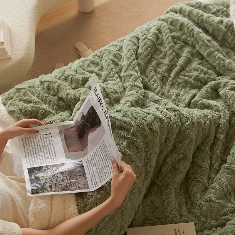 Luxe Winterdeken van Lamswol & Fleece – Extra Dik & Warm – Ademend & Zacht – Voor Slaapkamer & Woonkamer