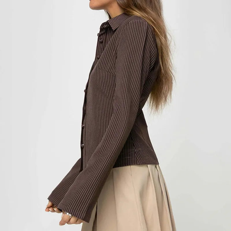 De Elegante Retro Blouse Voor Dames