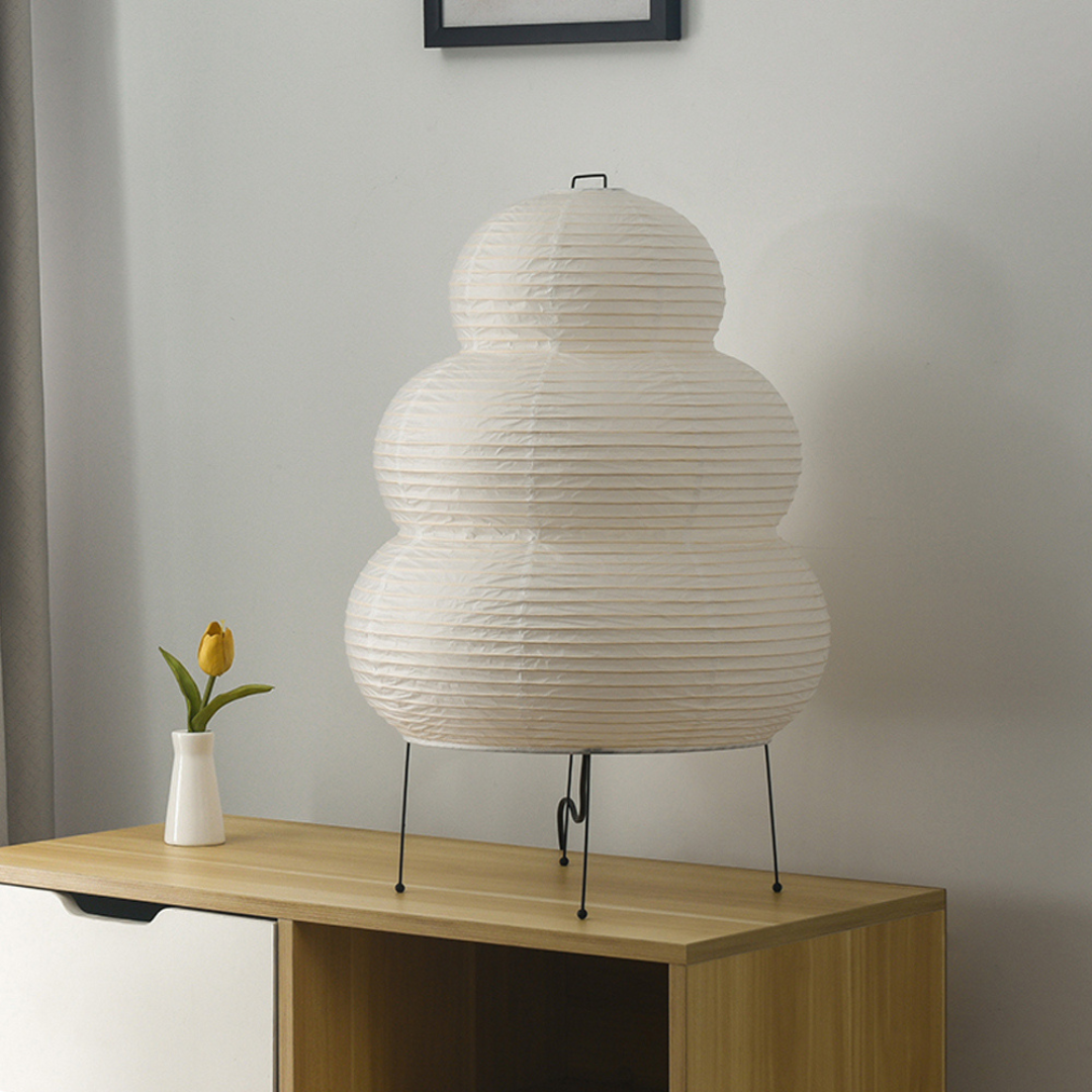 ZenGlow Japandi Rijstpapier Vloerlamp – Minimalistische Wabi-Sabi Sfeerverlichting