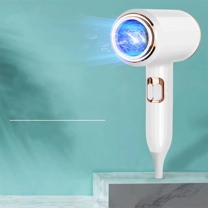 Föhn met Borstel – 2200W – Ionische Haardroger met Vouwbaar Handvat – 3 Snelheden – Koud/Warm Lucht – EU Stekker