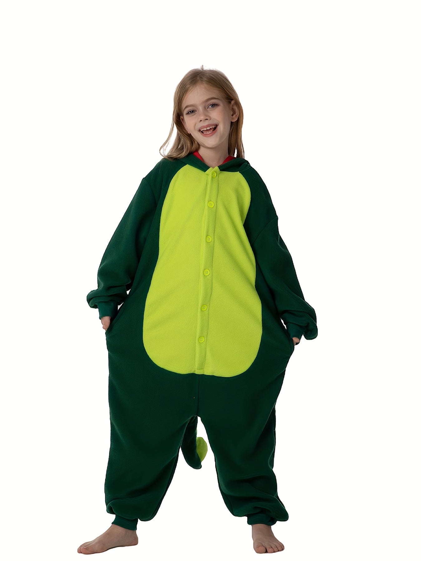 Charizard Kinderkostuum Onesie – Zachte Fleece Dierenpak met Vleugels & Capuchon – Verkleedpak voor Kinderen 4-10 Jaar