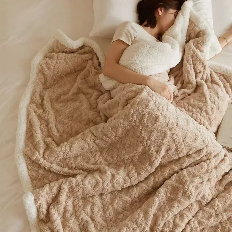 Luxe Winterdeken van Lamswol & Fleece – Extra Dik & Warm – Ademend & Zacht – Voor Slaapkamer & Woonkamer