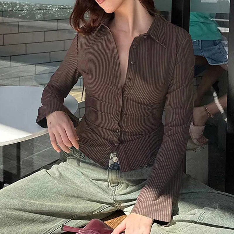 De Elegante Retro Blouse Voor Dames
