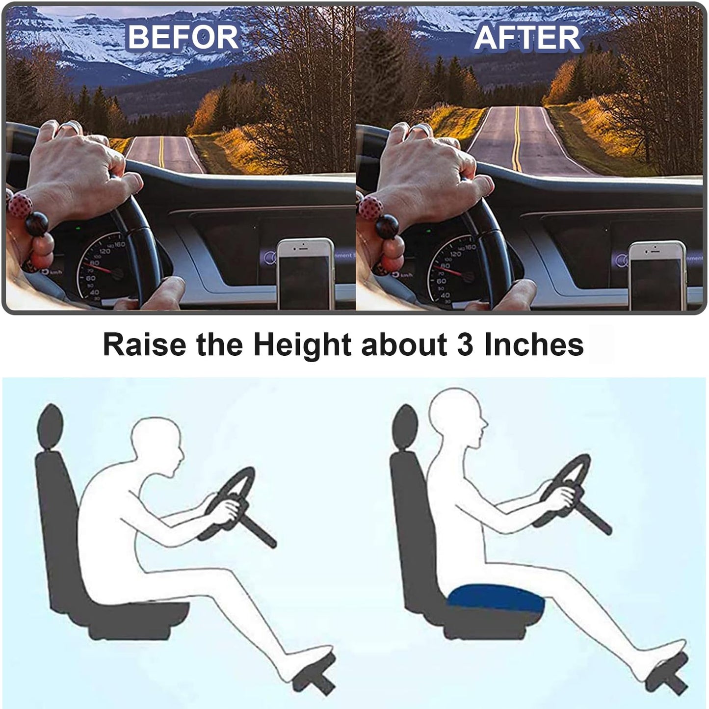 Comfortabele Autostoel Verhoger voor Volwassenen – Ergonomisch & Veilig Rijden