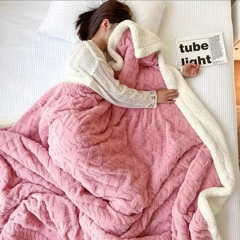 Luxe Winterdeken van Lamswol & Fleece – Extra Dik & Warm – Ademend & Zacht – Voor Slaapkamer & Woonkamer