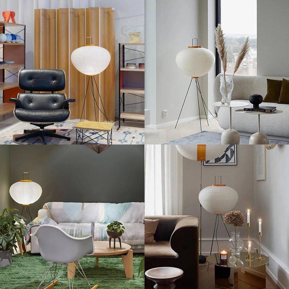 Moderne Japandi Lantaarn Vloerlamp – Handgemaakt Papieren Design – E27 Fitting – 123 cm – Sfeerverlichting voor Woonkamer & Slaapkamer