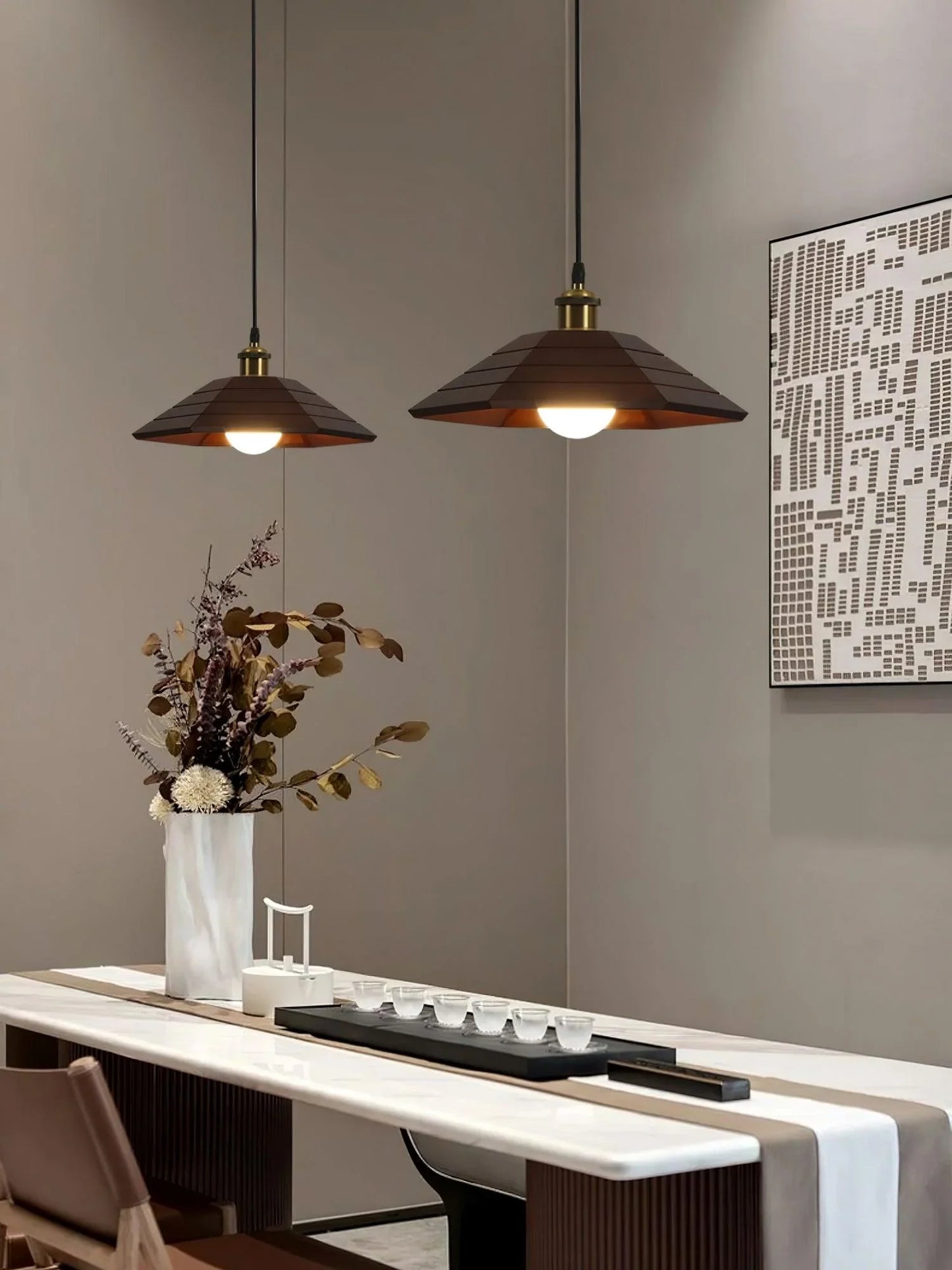 Aeyee Houten Hanglamp – Natuurlijke Warmte Lamp Stijlvolle Verlichting
