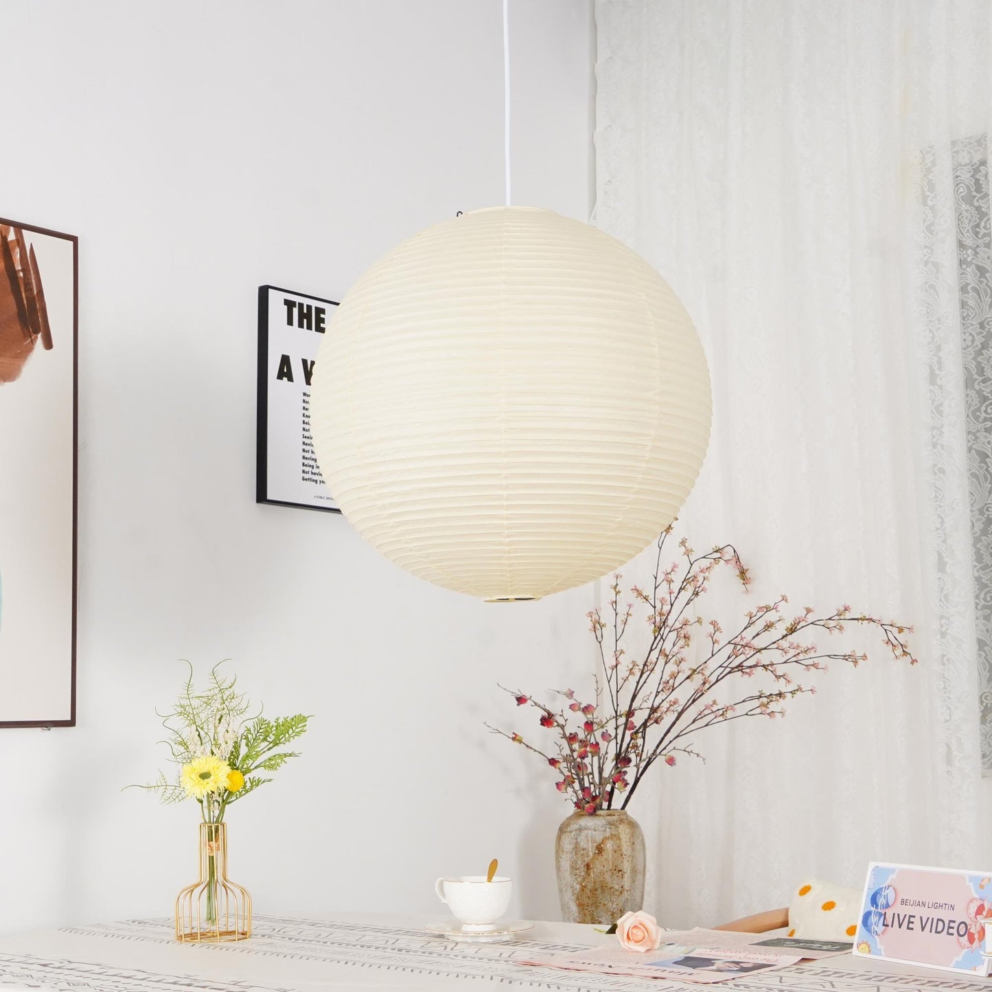 Akari A-serie Hanglamp – Japanse Papieren Lantaarn – Mid-Century Modern – E27 Fitting – Diverse Maten