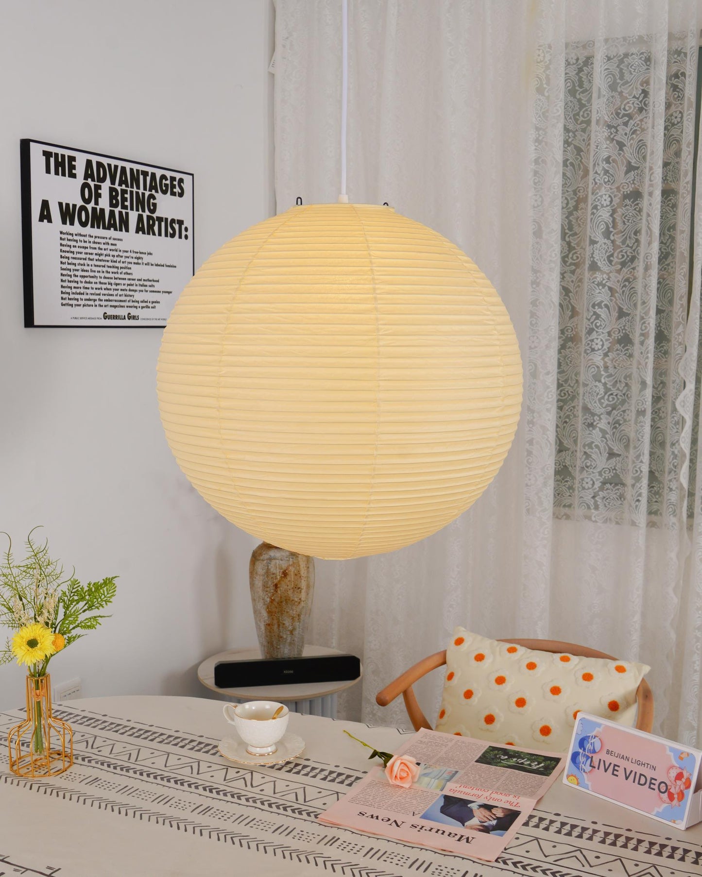Akari A-serie Hanglamp – Japanse Papieren Lantaarn – Mid-Century Modern – E27 Fitting – Diverse Maten