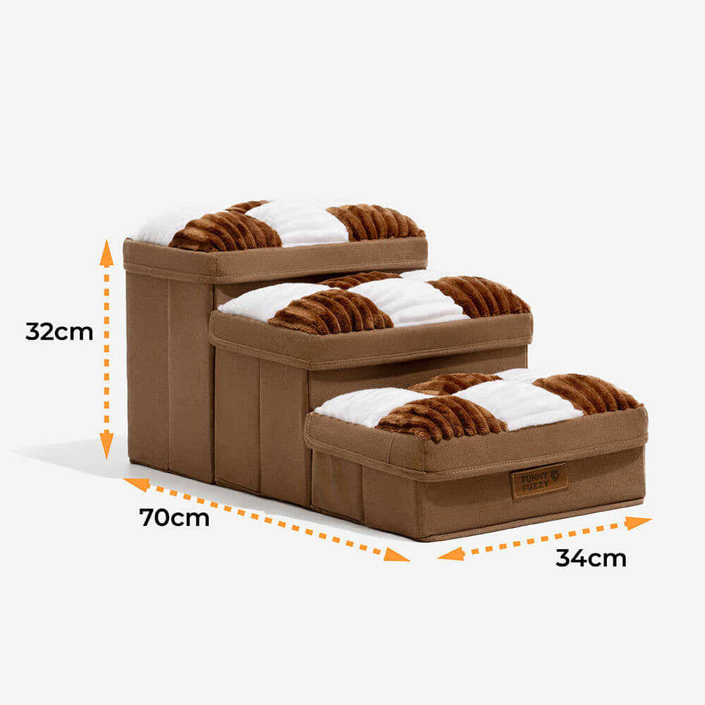 NapSteps Luxe Hondentrap met Opbergruimte – 2 of 3 Treden, Schachtdesign, Antislip & Zacht Kussen (tot 20 kg)
