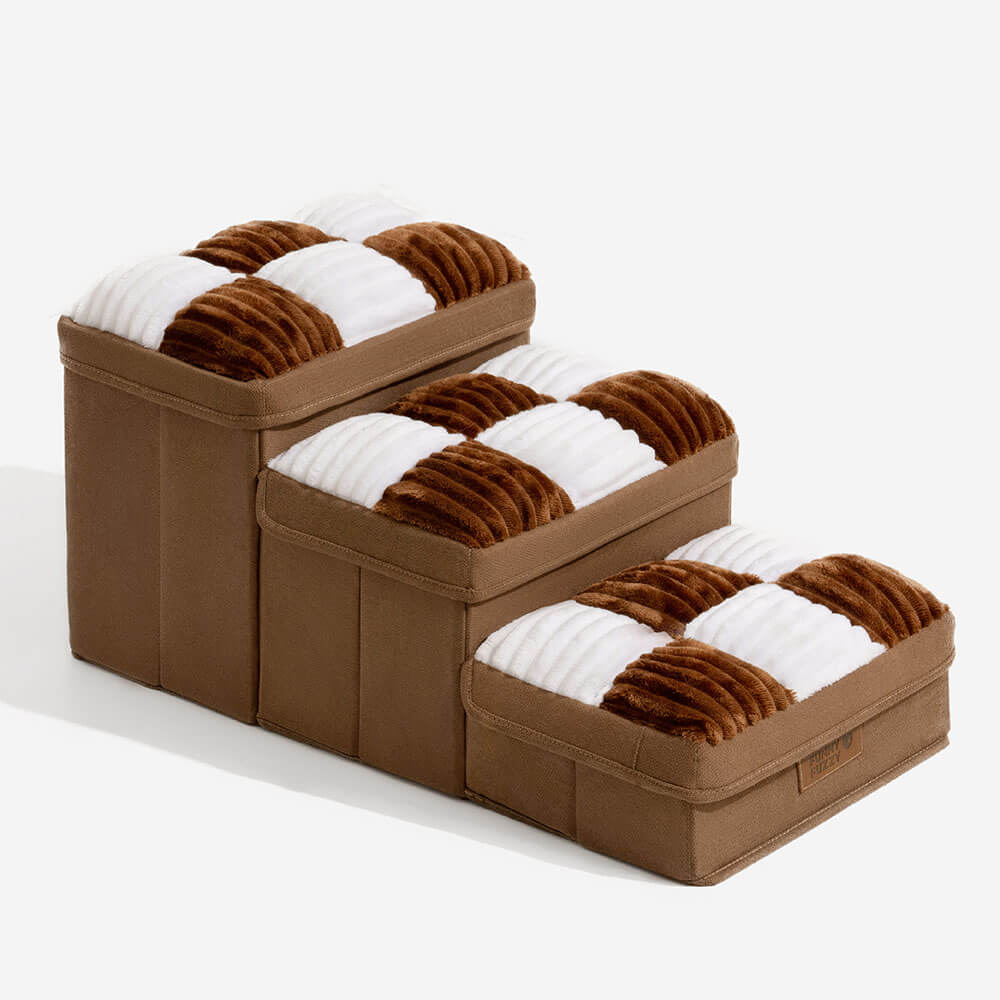 NapSteps Luxe Hondentrap met Opbergruimte – 2 of 3 Treden, Schachtdesign, Antislip & Zacht Kussen (tot 20 kg)