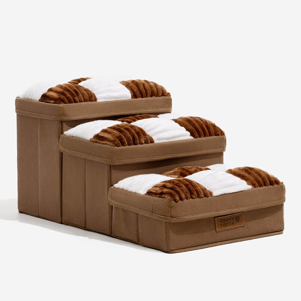 NapSteps Luxe Hondentrap met Opbergruimte – 2 of 3 Treden, Schachtdesign, Antislip & Zacht Kussen (tot 20 kg)