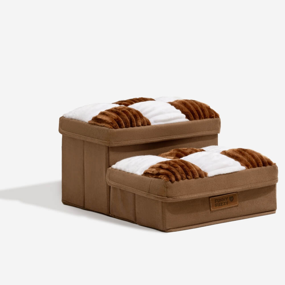 NapSteps Luxe Hondentrap met Opbergruimte – 2 of 3 Treden, Schachtdesign, Antislip & Zacht Kussen (tot 20 kg)