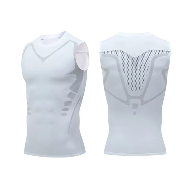 AlphaShape Afslankshirt voor Mannen – Warmtetherapie & Compressie Vest – Vetverbranding & Gynaecomastie Correctie – Ademend & Onzichtbaar Onder Kleding