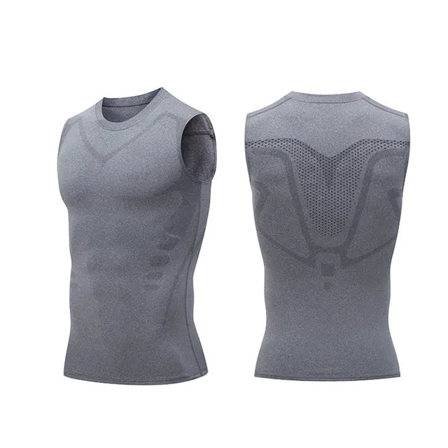 AlphaShape Afslankshirt voor Mannen – Warmtetherapie & Compressie Vest – Vetverbranding & Gynaecomastie Correctie – Ademend & Onzichtbaar Onder Kleding