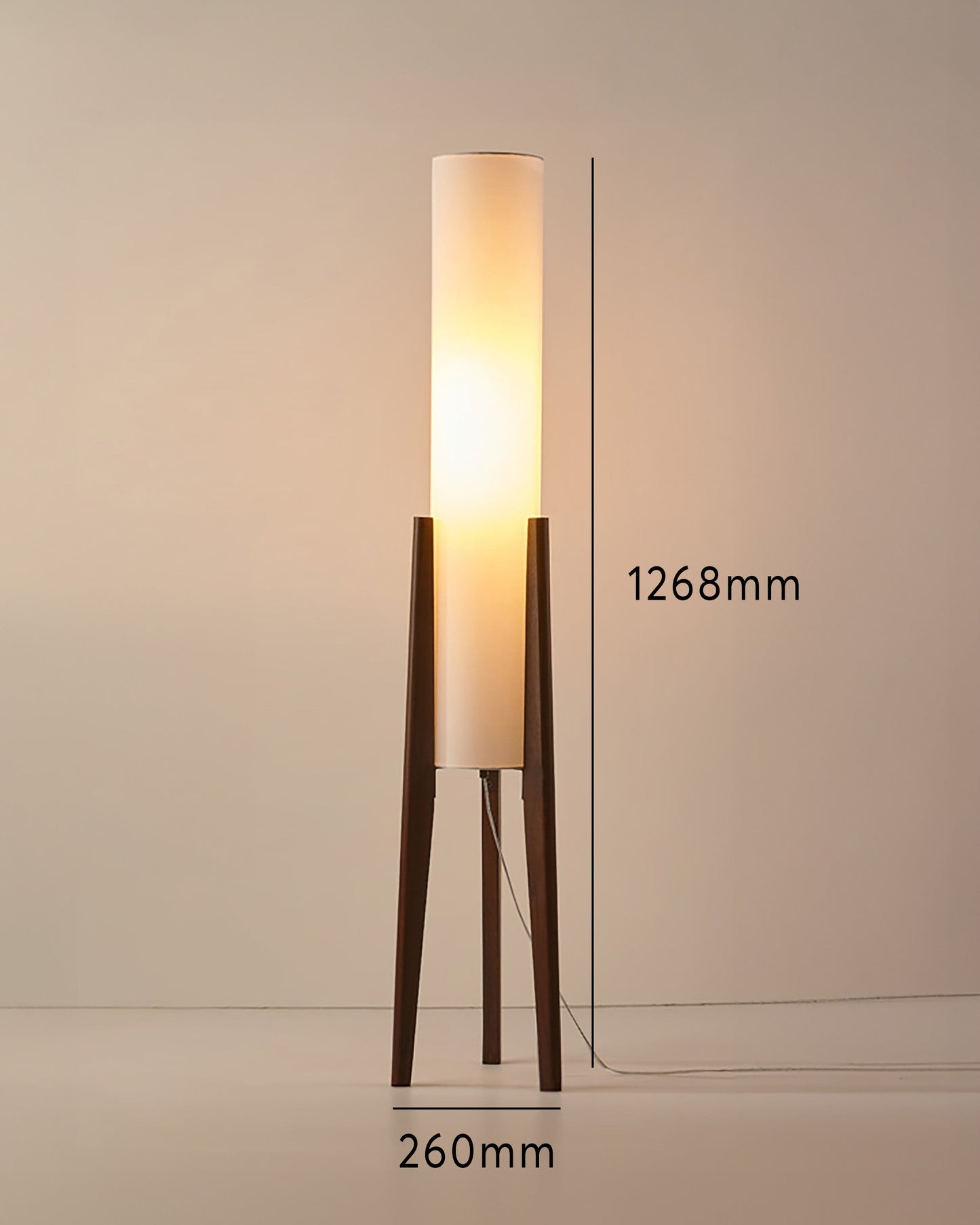 Walnoot vloerlamp Massief houten kunstlamp