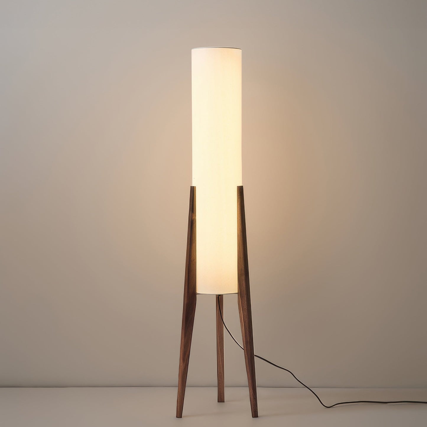Walnoot vloerlamp Massief houten kunstlamp