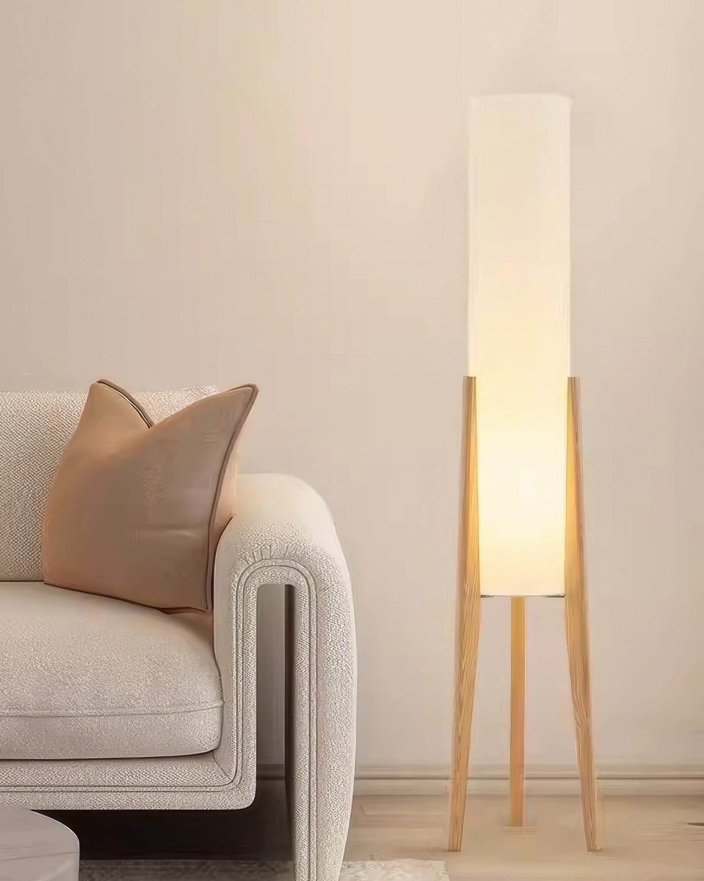 Walnoot vloerlamp Massief houten kunstlamp