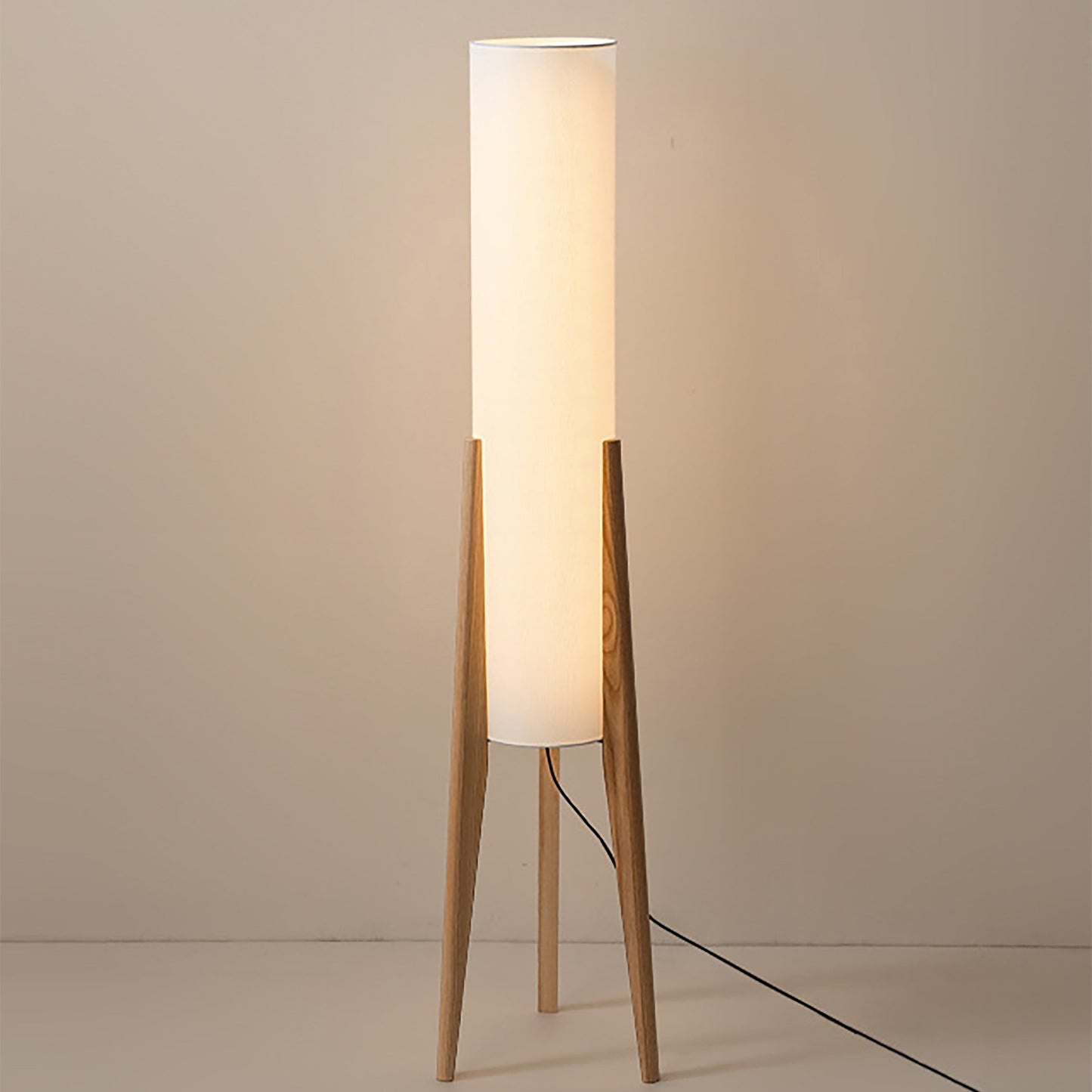 Walnoot vloerlamp Massief houten kunstlamp