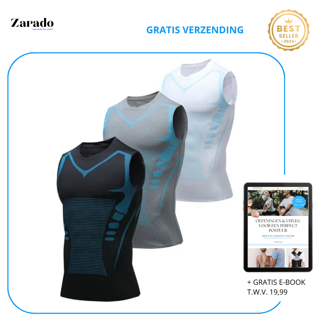 AlphaShape Afslankshirt voor Mannen – Warmtetherapie & Compressie Vest – Vetverbranding & Gynaecomastie Correctie – Ademend & Onzichtbaar Onder Kleding