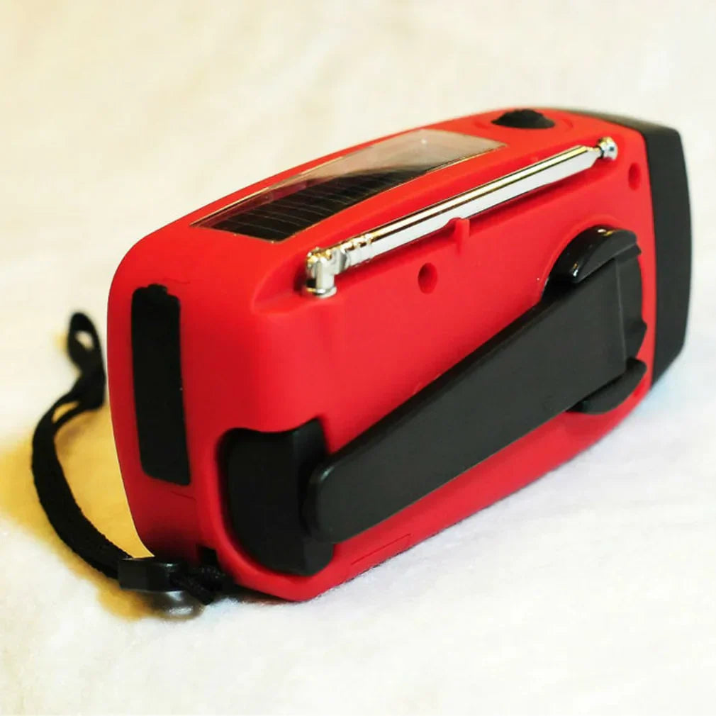 Noodradio op Zonne-energie – Met Handcrank, USB Powerbank & LED Zaklamp, AM/FM voor Outdoor en Noodsituaties