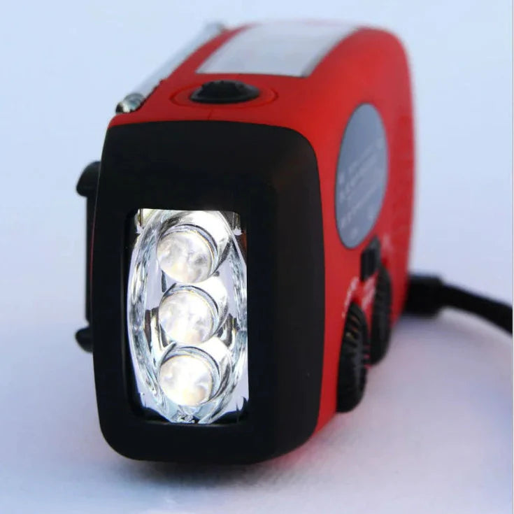Noodradio op Zonne-energie – Met Handcrank, USB Powerbank & LED Zaklamp, AM/FM voor Outdoor en Noodsituaties