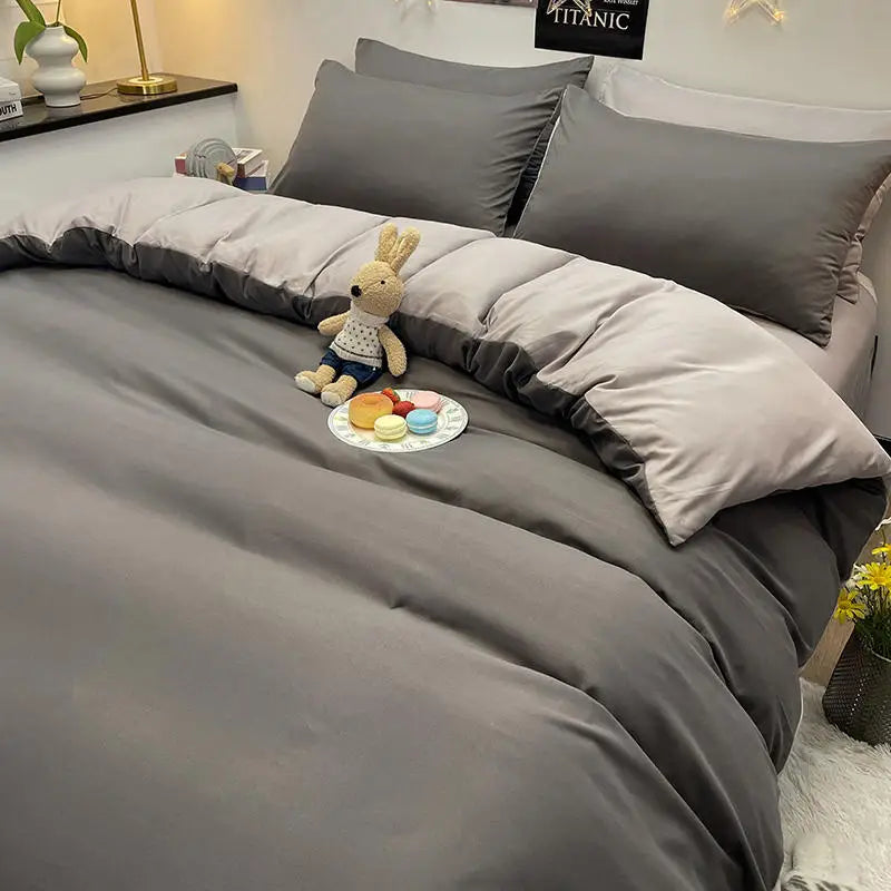 Donkergrijs Kleur Dekbedovertrek Dubbele Size funda nordica cama