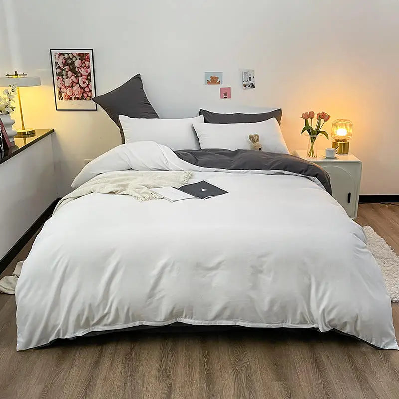 Donkergrijs Kleur Dekbedovertrek Dubbele Size funda nordica cama