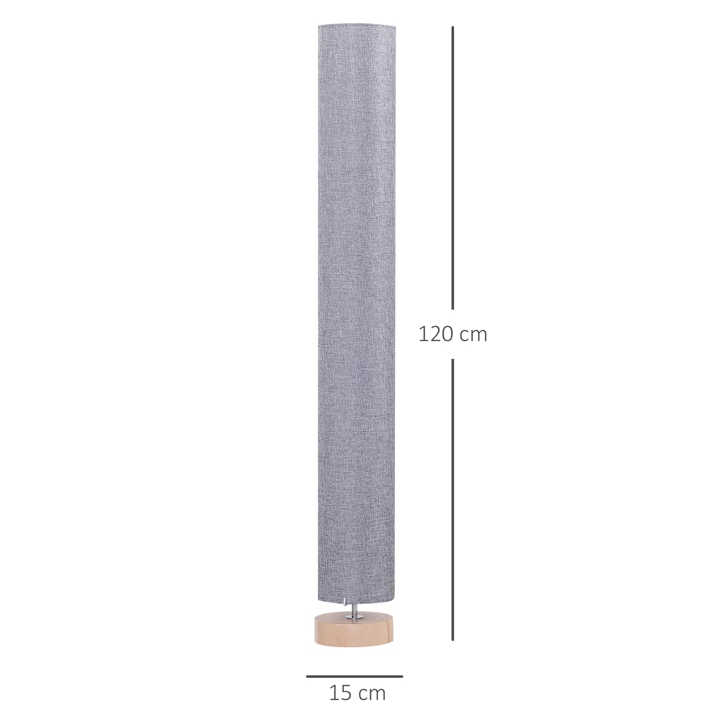Moderne Staande Vloerlamp – Linnen Lampenkap & Houten Basis – E27 Fitting – 120 cm – Voor Woonkamer & Slaapkamer
