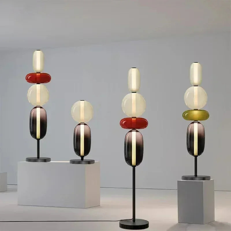 Italiaanse Design Vloerlamp – Gekleurd Glas & LED – Modern & Creatief – Voor Woonkamer, Slaapkamer & Studieruimte