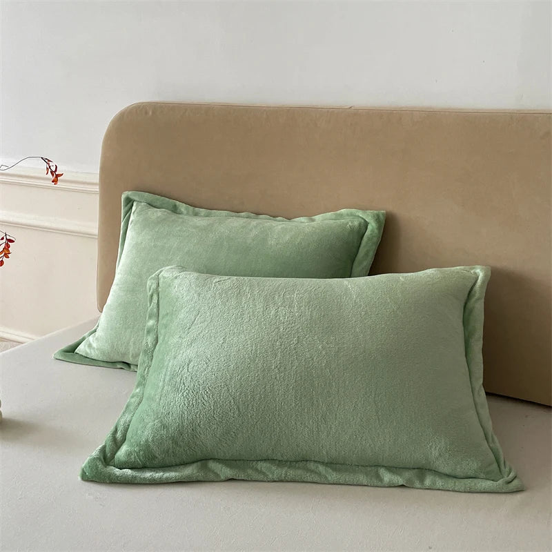 Set van 2 Fluwelen Kussenslopen – 48x74 cm, Zachte Flanel Stof met Rits, Luxe & Comfort voor Slaapkamer