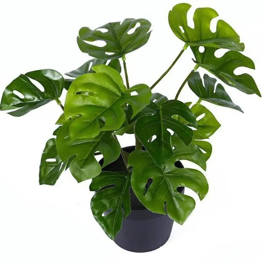 Kunst Monstera 40 cm in sierpot zwart