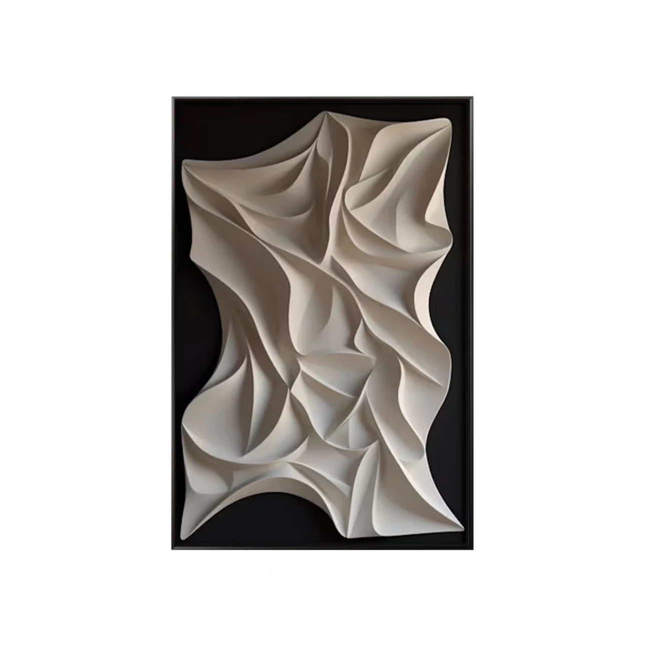Japandi Muurdecoratie – 3D Wandornament in Neutrale Tinten – Minimalistisch & Modern