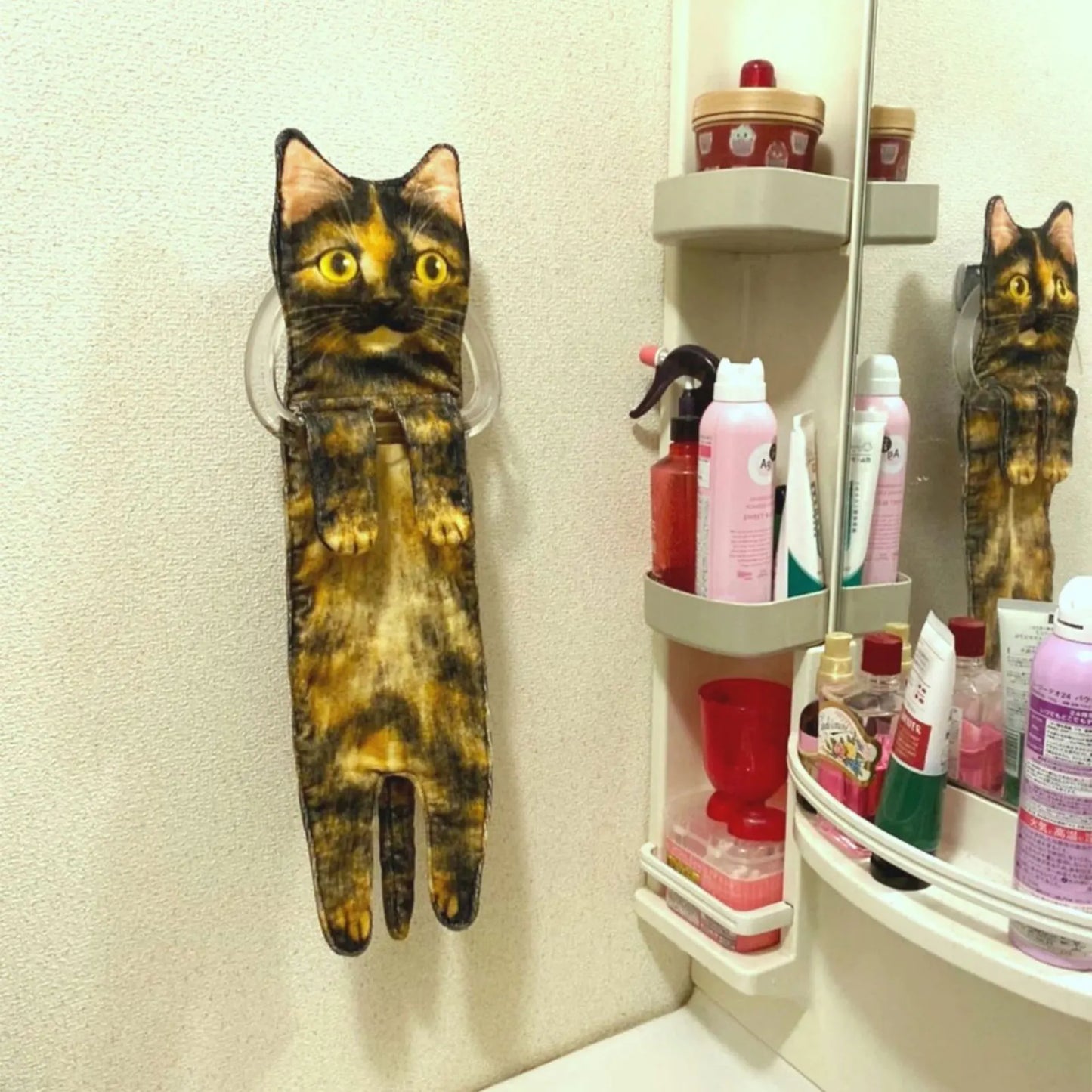 Grappige Kat Handdoekjes Badkamer Handdoek Met Hangende Lussen Snel Droog