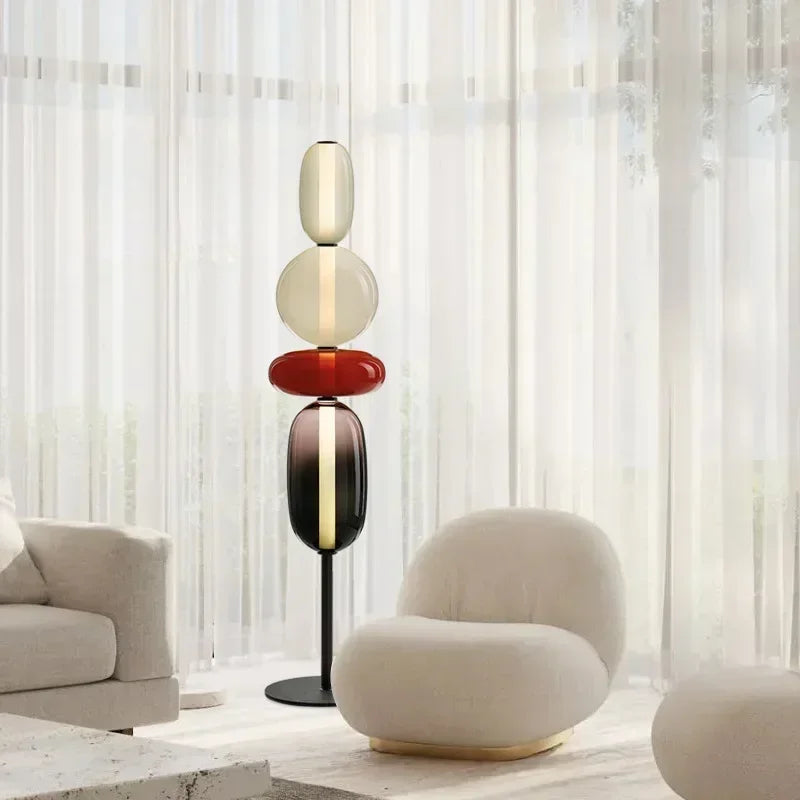 Italiaanse Design Vloerlamp – Gekleurd Glas & LED – Modern & Creatief – Voor Woonkamer, Slaapkamer & Studieruimte
