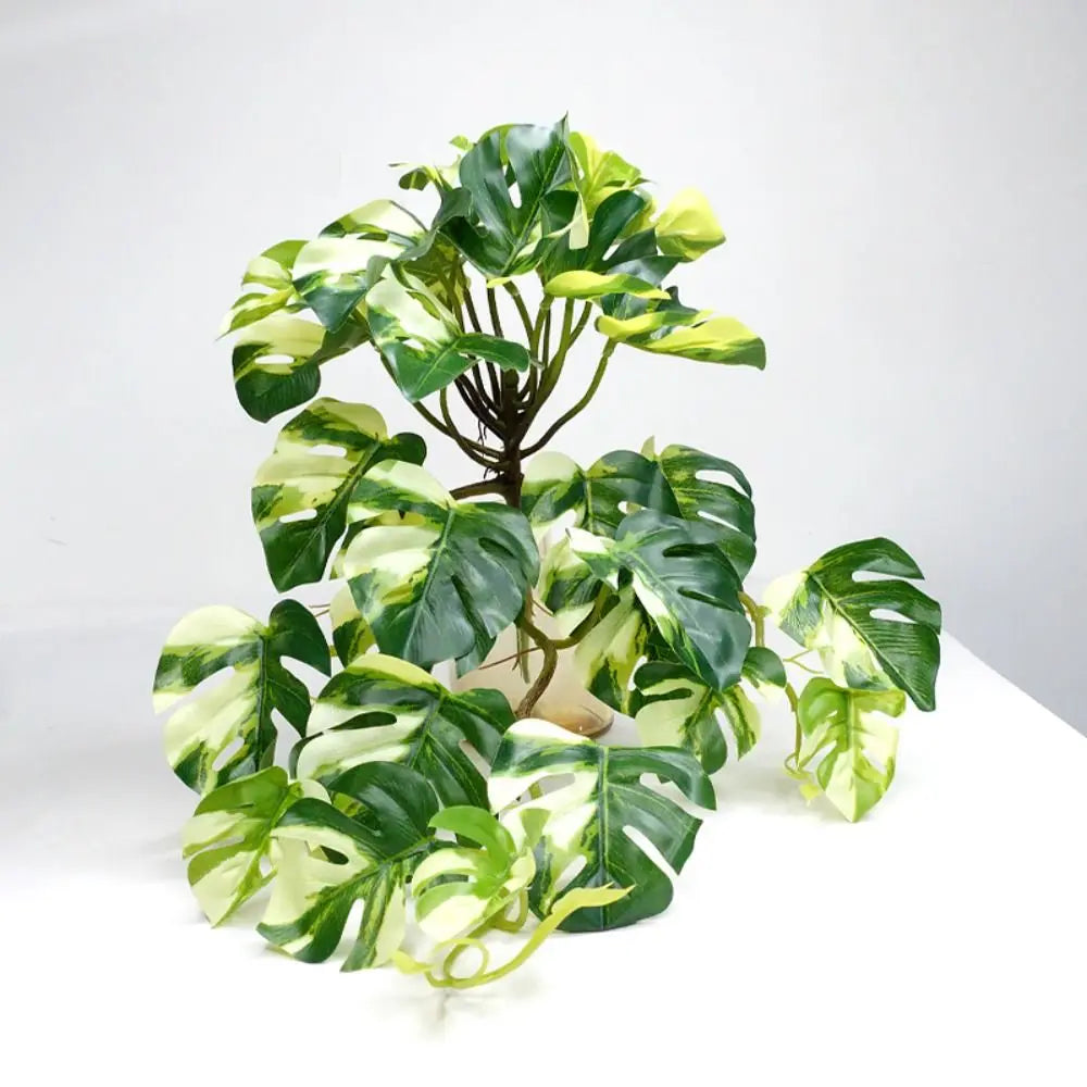 Kunst Monstera 40 cm in sierpot zwart