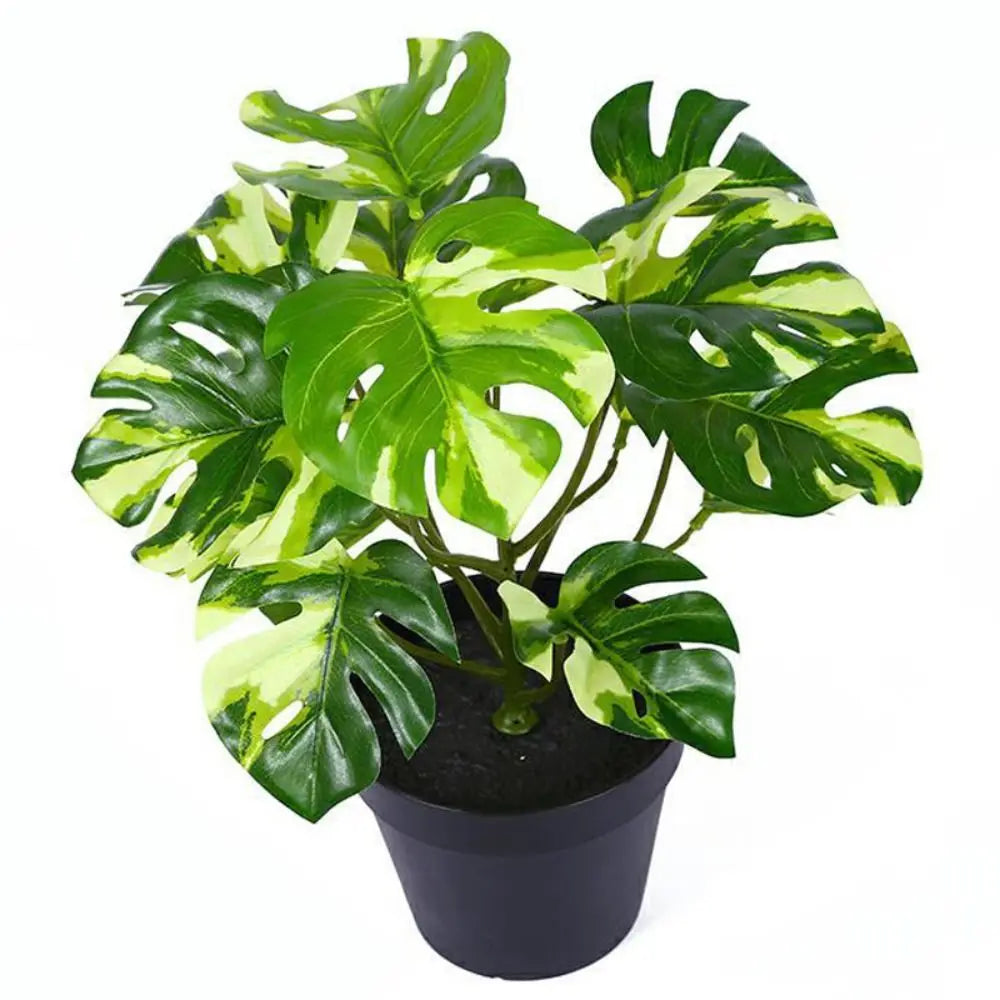 Kunst Monstera 40 cm in sierpot zwart