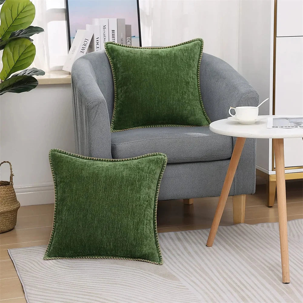 Olanly Chenille Kussenhoes Bank Decoratieve Sierkussensloop Zachte Luxe