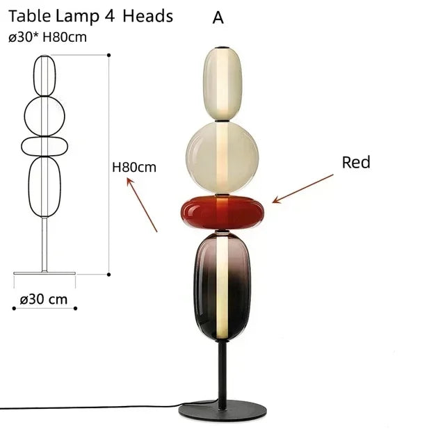 Italiaanse Design Vloerlamp – Gekleurd Glas & LED – Modern & Creatief – Voor Woonkamer, Slaapkamer & Studieruimte
