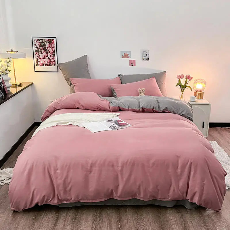 Donkergrijs Kleur Dekbedovertrek Dubbele Size funda nordica cama