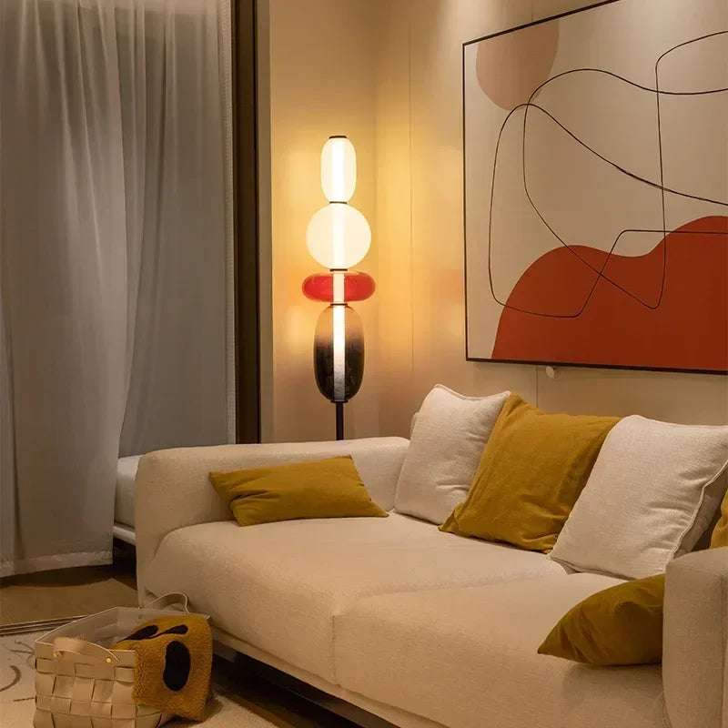 Italiaanse Design Vloerlamp – Gekleurd Glas & LED – Modern & Creatief – Voor Woonkamer, Slaapkamer & Studieruimte